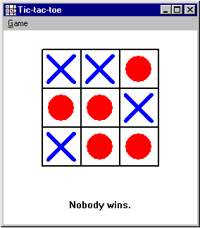 screenshot of tictactoe app